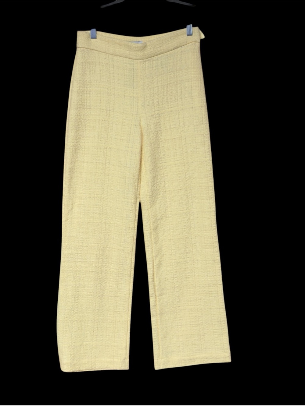 Paris Atelier & Other Stories Soft Pale Yellow Wide-Leg Textured Pants sz 4 NWT